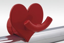 Havlupan Havlu ve Bornoz Askısı H05 Metal Kalpli Kırmızı - Thumbnail