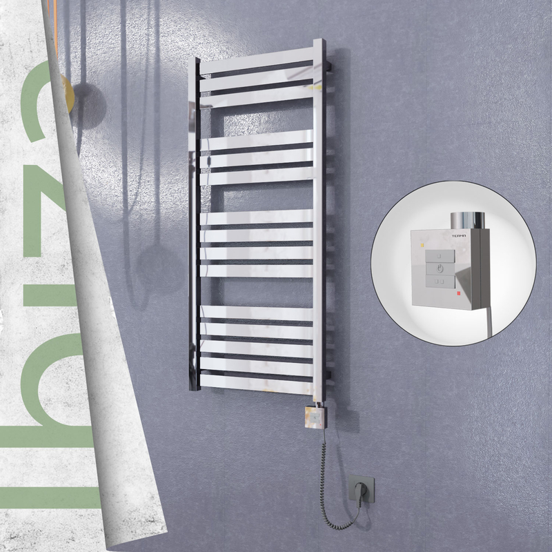 Ibiza Electric Towel Warmer 500x1165 Mirror Finish Ktx1 300 W (Spiral Cable)