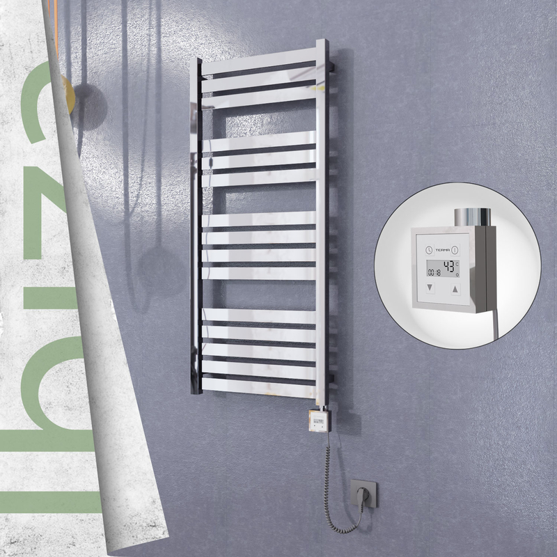 Ibiza Electric Towel Warmer 500x1165 Mirror Finish Ktx3 300 W (Spiral Cable)