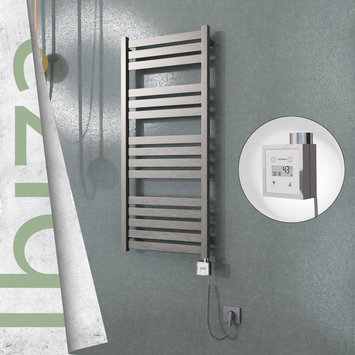  - Ibiza Sèche Serviettes Electrique 500x1165 Finition peinture satiné Ktx3 300 Watt Câble en spirale