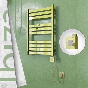 - IBIZA Stainless Steel Towel Warmer 500x780 Gold (KTX1 Thermostat) 300W Spiral Cable  - IBIZA Stainless Steel Towel Warmer 500x780 Gold (KTX1 Thermostat) 300W Spiral Cable