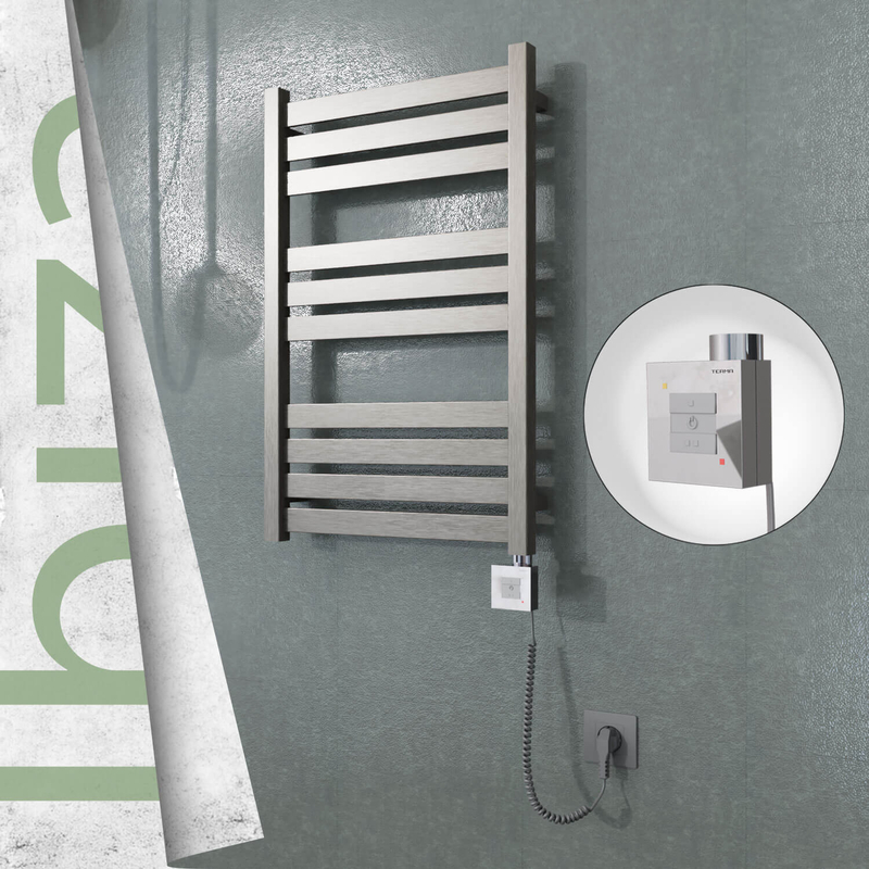 IBIZA Stainless Steel Towel Warmer 500x780 Satin Polishing (KTX1 Thermostat) 300W Spiral Cable
