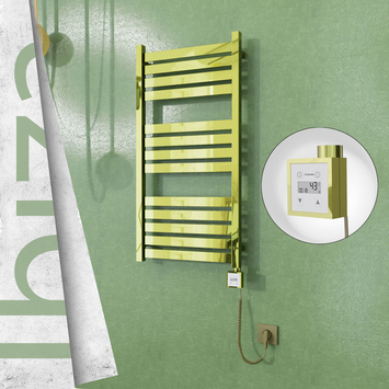 Radiva - Ibiza Sèche Serviettes Electrique 500x960 Or Ktx3 300 Watt Câble en spirale