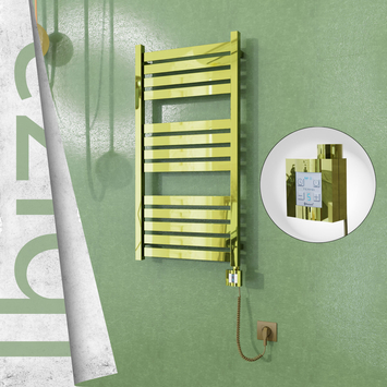 - Ibiza Electric Towel Warmer 500x960 Gold Ktx4 300 W (Spiral Cable)  - Ibiza Electric Towel Warmer 500x960 Gold Ktx4 300 W (Spiral Cable)