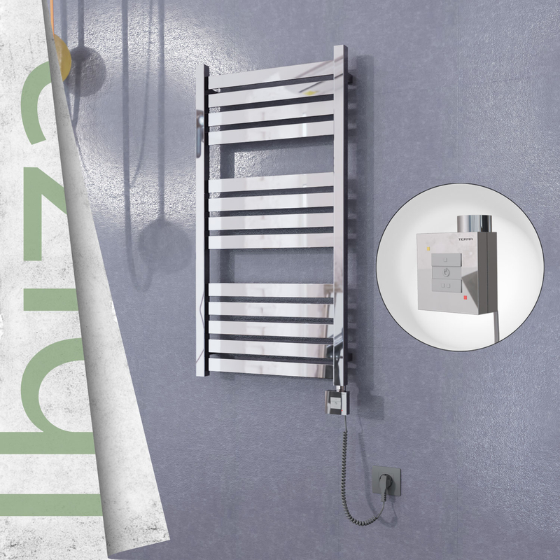Ibiza Electric Towel Warmer 500x960 Mirror Finish Ktx1 300 W (Spiral Cable)