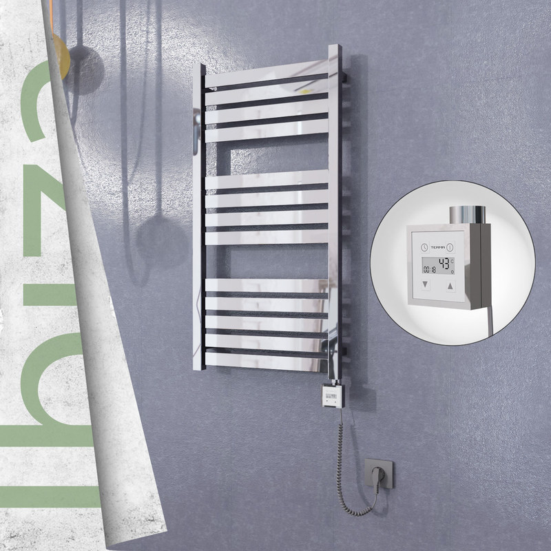 Ibiza Electric Towel Warmer 500x960 Mirror Finish Ktx3 300 W (Spiral Cable)