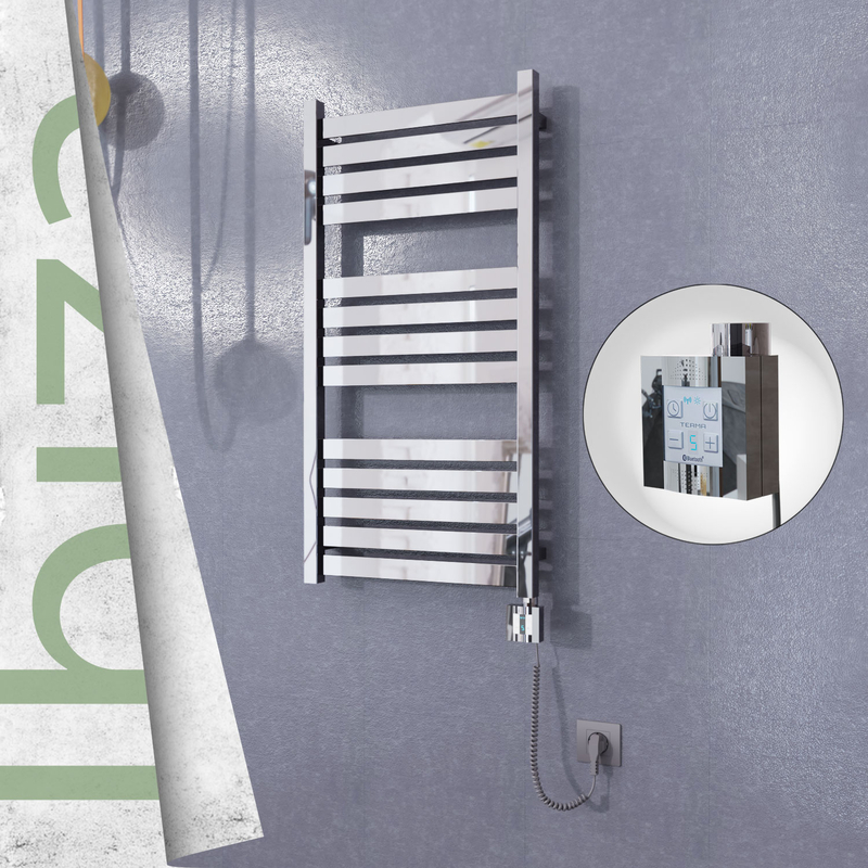 Ibiza Electric Towel Warmer 500x960 Mirror Finish Ktx4 300 W (Spiral Cable)