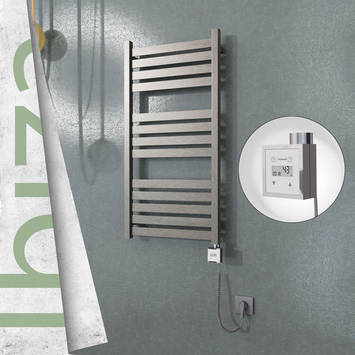 Radiva - Ibiza Sèche Serviettes Electrique 500x960 Finition peinture satiné Ktx3 300 Watt Câble en spirale