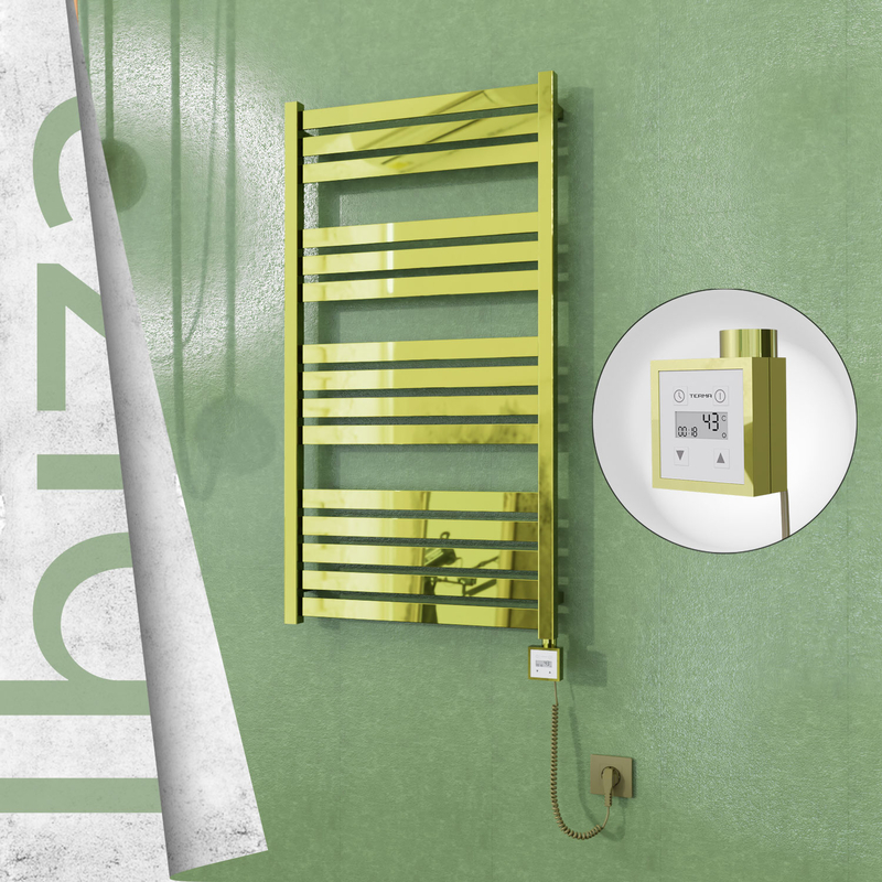 Ibiza Electric Towel Warmer 600x1165 Gold Ktx3 300 W (Spiral Cable)