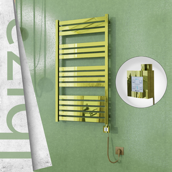 - Ibiza Electric Towel Warmer 600x1165 Gold Ktx4 300 W (Spiral Cable)  - Ibiza Electric Towel Warmer 600x1165 Gold Ktx4 300 W (Spiral Cable)