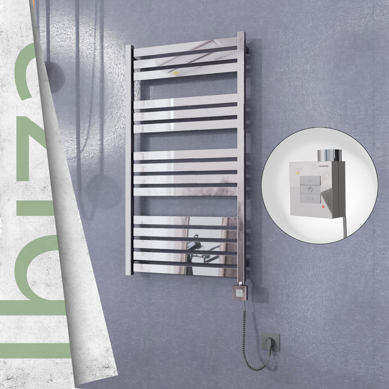 Ibiza Electric Towel Warmer 600x1165 Mirror Finish Ktx1 300 W (Spiral Cable)