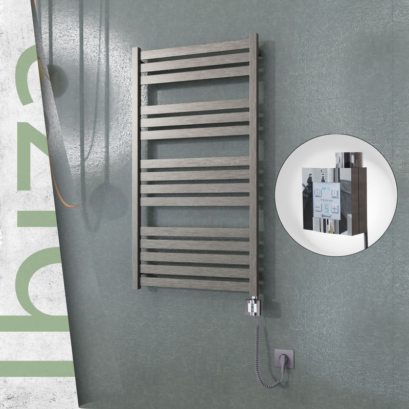 Ibiza Electric Towel Warmer 600x1165 Satine Finish Ktx4 300 W (Spiral Cable)