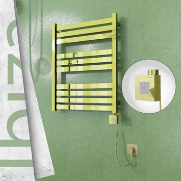 - Ibiza Electric Towel Warmer 600x780 Gold Ktx1 200 W (Spiral Cable)  - Ibiza Electric Towel Warmer 600x780 Gold Ktx1 200 W (Spiral Cable)