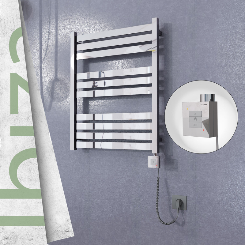 Ibiza Sèche Serviettes Electrique 600x780 Finition de polissage Ktx1 300 Watt Câble en spirale