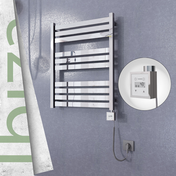  - Ibiza Sèche Serviettes Electrique 600x780 Finition de polissage Ktx3 300 Watt Câble en spirale