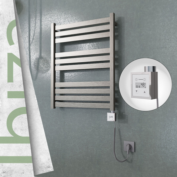 Radiva - Ibiza Sèche Serviettes Electrique 600x780 Finition peinture satiné Ktx3 300 Watt Câble en spirale