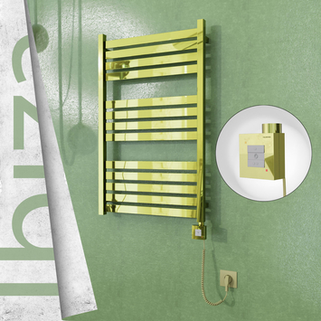 Radiva - Ibiza Sèche Serviettes Electrique 600x960 Or Ktx1 300 Watt Câble en spirale