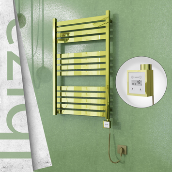 Radiva - Ibiza Sèche Serviettes Electrique 600x960 Or Ktx3 300 Watt Câble en spirale