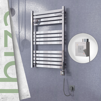 Radiva - Ibiza Sèche Serviettes Electrique 600x960 Finition de polissage Ktx1 300 Watt Câble en spirale