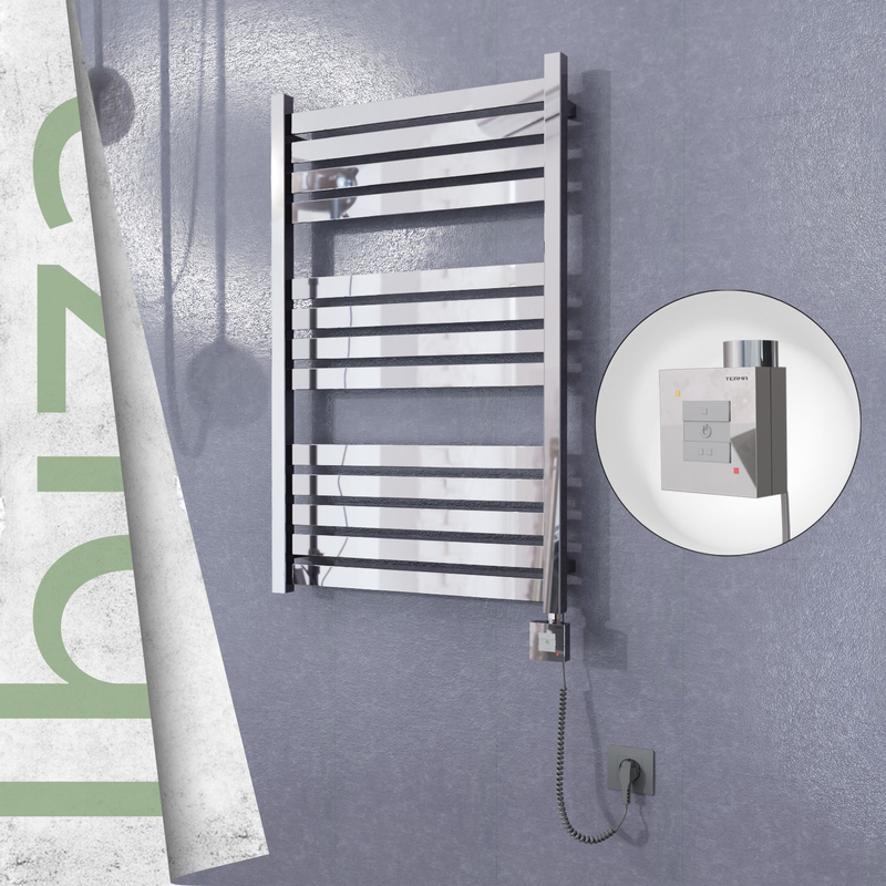 Ibiza Sèche Serviettes Electrique 600x960 Finition de polissage Ktx1 300 Watt Câble en spirale