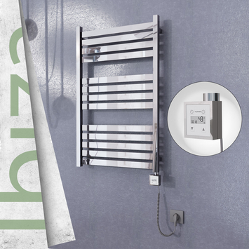 - Ibiza Electric Towel Warmer 600x960 Mirror Finish Ktx3 300 W (Spiral Cable)  - Ibiza Electric Towel Warmer 600x960 Mirror Finish Ktx3 300 W (Spiral Cable)