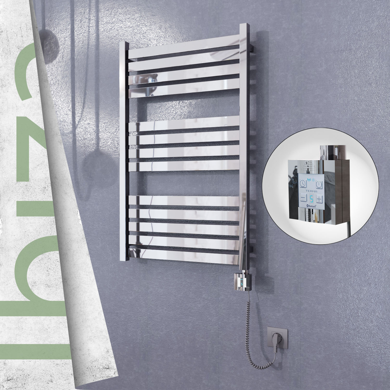Ibiza Sèche Serviettes Electrique 600x960 Finition de polissage Ktx4 300 Watt Câble en spirale