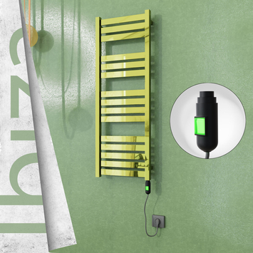 Radiva - Ibiza Elektrikli Paslanmaz Çelik Havlupan 400x1165 Altın (On/Off Düğmeli) 300W