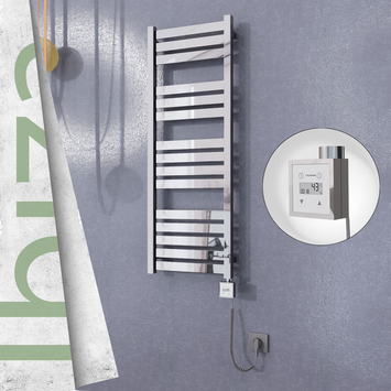 Radiva - Ibiza Elektrikli Paslanmaz Çelik Havlupan 400x1165 Ayna Polisaj (KTX3 Termostat) 300W Spiral Kablolu