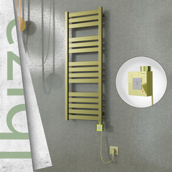 Radiva - Ibiza Elektrikli Paslanmaz Çelik Havlupan 400x1165 Satin Polisaj (KTX1 Termostat) 300W Spiral Kablolu