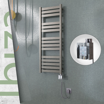 Radiva - Ibiza Elektrikli Paslanmaz Çelik Havlupan 400x1165 Satin Polisaj (KTX4 Termostat) 300W Spiral Kablolu
