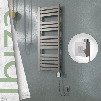 Radiva - Ibiza Elektrikli Paslanmaz Çelik Havlupan 400x1165 Satine Altın (KTX1 Termostat) 300W Spiral Kablolu