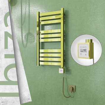 Radiva - Ibiza Elektrikli Paslanmaz Çelik Havlupan 400x780 Altın (KTX3 Termostat) 200W Spiral Kablolu