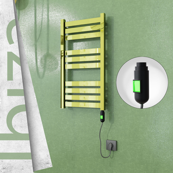  - IBIZA Elektrikli Paslanmaz Çelik Havlupan 400x780 Altın (On/Off Düğmeli) 200W