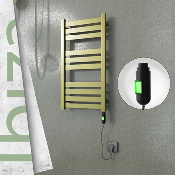Radiva - Ibiza Elektrikli Paslanmaz Çelik Havlupan 400x780 Satine Altın (On/Off Düğmeli) 200W
