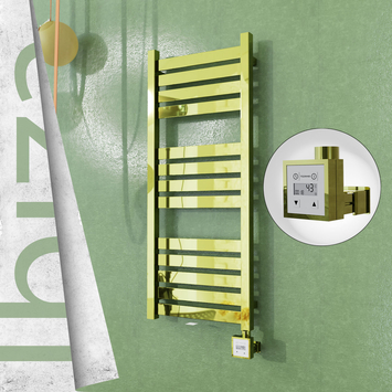 Radiva - Ibiza Elektrikli Paslanmaz Çelik Havlupan 400x960 Altın (KTX3 Termostat) 300W