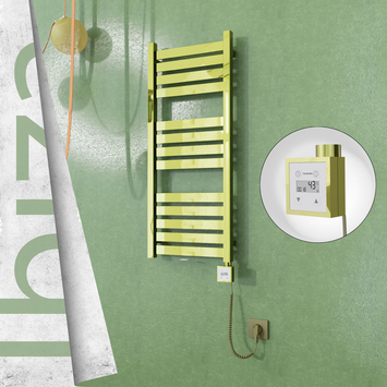 Radiva - Ibiza Elektrikli Paslanmaz Çelik Havlupan 400x960 Altın (KTX3 Termostat) 300W Spiral Kablolu