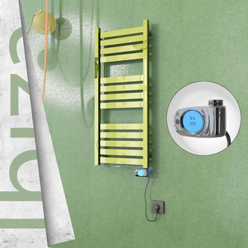 Radiva - Ibiza Elektrikli Paslanmaz Çelik Havlupan 400x960 Altın (Musa Termostat) 300W