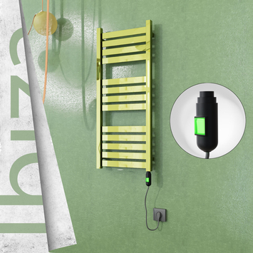 Radiva - Ibiza Elektrikli Paslanmaz Çelik Havlupan 400x960 Altın (On/Off Düğmeli) 300W