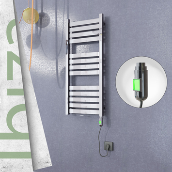 Radiva - Ibiza Elektrikli Paslanmaz Çelik Havlupan 400x960 Ayna Polisaj (On/Off Düğmeli) 300W