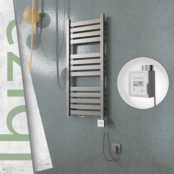 Radiva - Ibiza Elektrikli Paslanmaz Çelik Havlupan 400x960 Satin Polisaj (KTX3 Termostat) 300W Spiral Kablolu