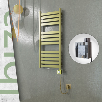 Radiva - Ibiza Elektrikli Paslanmaz Çelik Havlupan 400x960 Satine Altın (KTX4 Termostat) 300W Spiral Kablolu