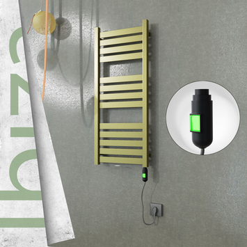 Radiva - Ibiza Elektrikli Paslanmaz Çelik Havlupan 400x960 Satine Altın (On/Off Düğmeli) 300W