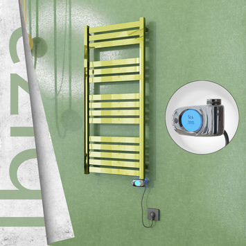Radiva - Ibiza Elektrikli Paslanmaz Çelik Havlupan 500x1165 Altın (Musa Termostat) 300W
