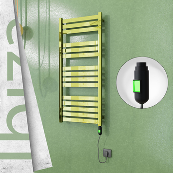 Radiva - Ibiza Elektrikli Paslanmaz Çelik Havlupan 500x1165 Altın (On/Off Düğmeli) 300W