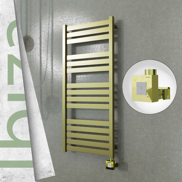 Radiva - Ibiza Elektrikli Paslanmaz Çelik Havlupan 500x1165 Satine Altın (KTX1 Termostat) 300W
