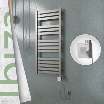 Radiva - Ibiza Elektrikli Paslanmaz Çelik Havlupan 500x1165 Satine Altın (KTX1 Termostat) 300W Spiral Kablolu