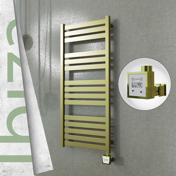 Radiva - Ibiza Elektrikli Paslanmaz Çelik Havlupan 500x1165 Satine Altın (KTX3 Termostat) 300W