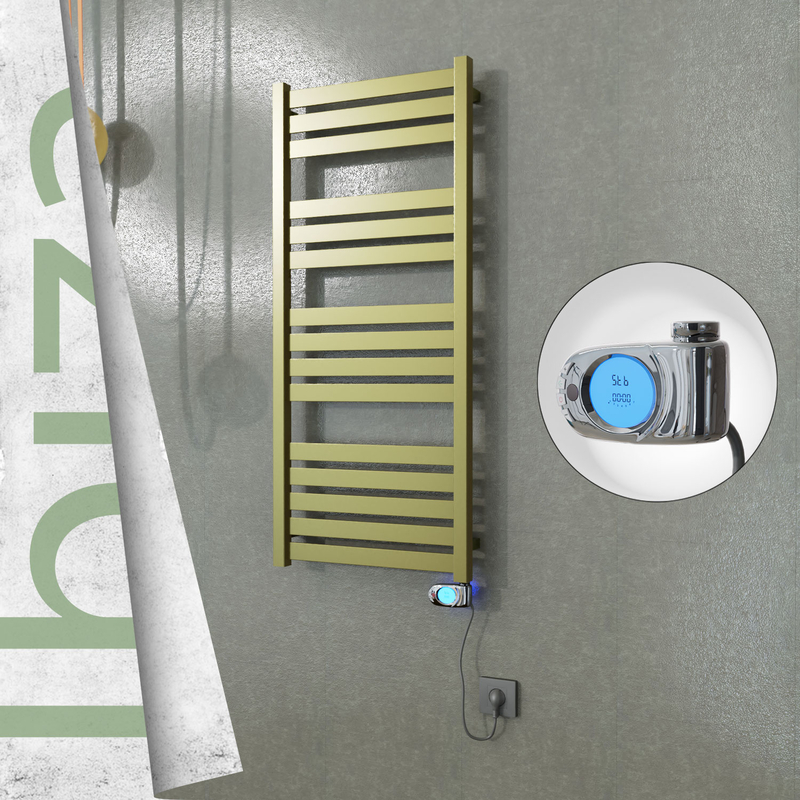 IBIZA Elektrikli Paslanmaz Çelik Havlupan 500x1165 Satine Altın (Musa Termostat) 300W