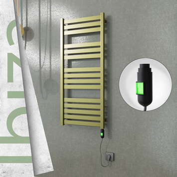 Radiva - Ibiza Elektrikli Paslanmaz Çelik Havlupan 500x1165 Satine Altın (On/Off Düğmeli) 300W
