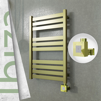 Radiva - Ibiza Elektrikli Paslanmaz Çelik Havlupan 500x780 Satine Altın (KTX1 Termostat) 300W